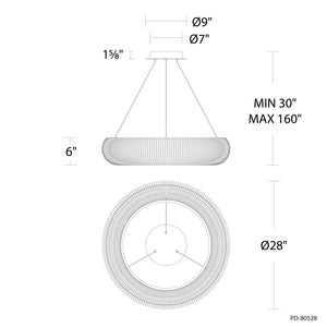 Modern Forms - PD-80528-35-BK - LED Pendant - Lute - Black