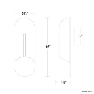Modern Forms - WS-W10516-40-WV/AB - LED Outdoor Wall Sconce - Clog - Beige Travertine/Aged Brass