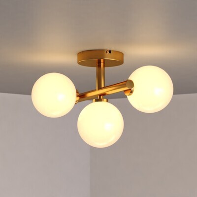 Vaxcel - C0318 - Three Light Semi-Flush Mount - Graham - Harvest Gold