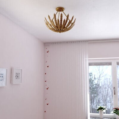 Vaxcel - C0319 - Three Light Semi-Flush Mount - Ozette - Painted Gold
