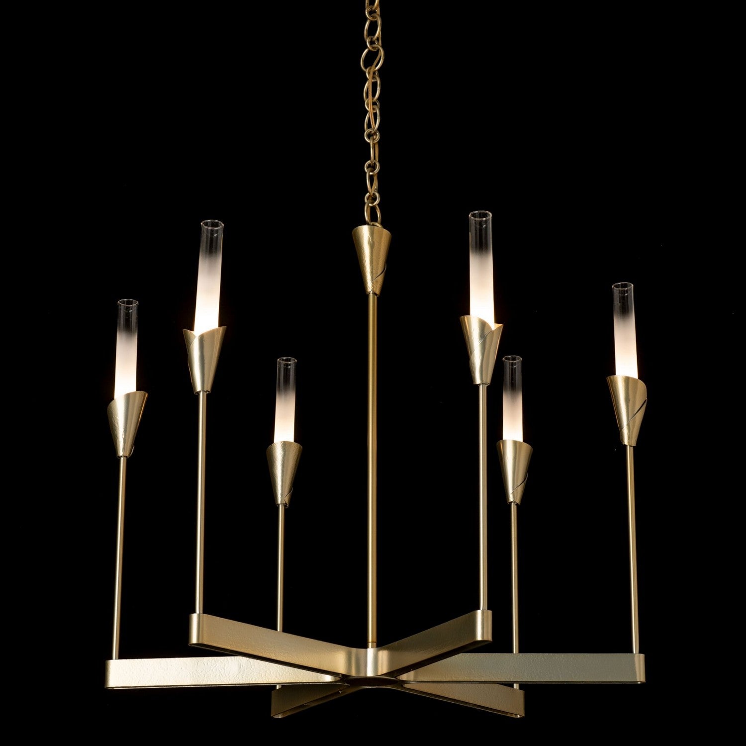 Hubbardton Forge - 101702-SKT-86-WC0821 - Lilium 6-Light Chandelier - Lilium - Modern Brass