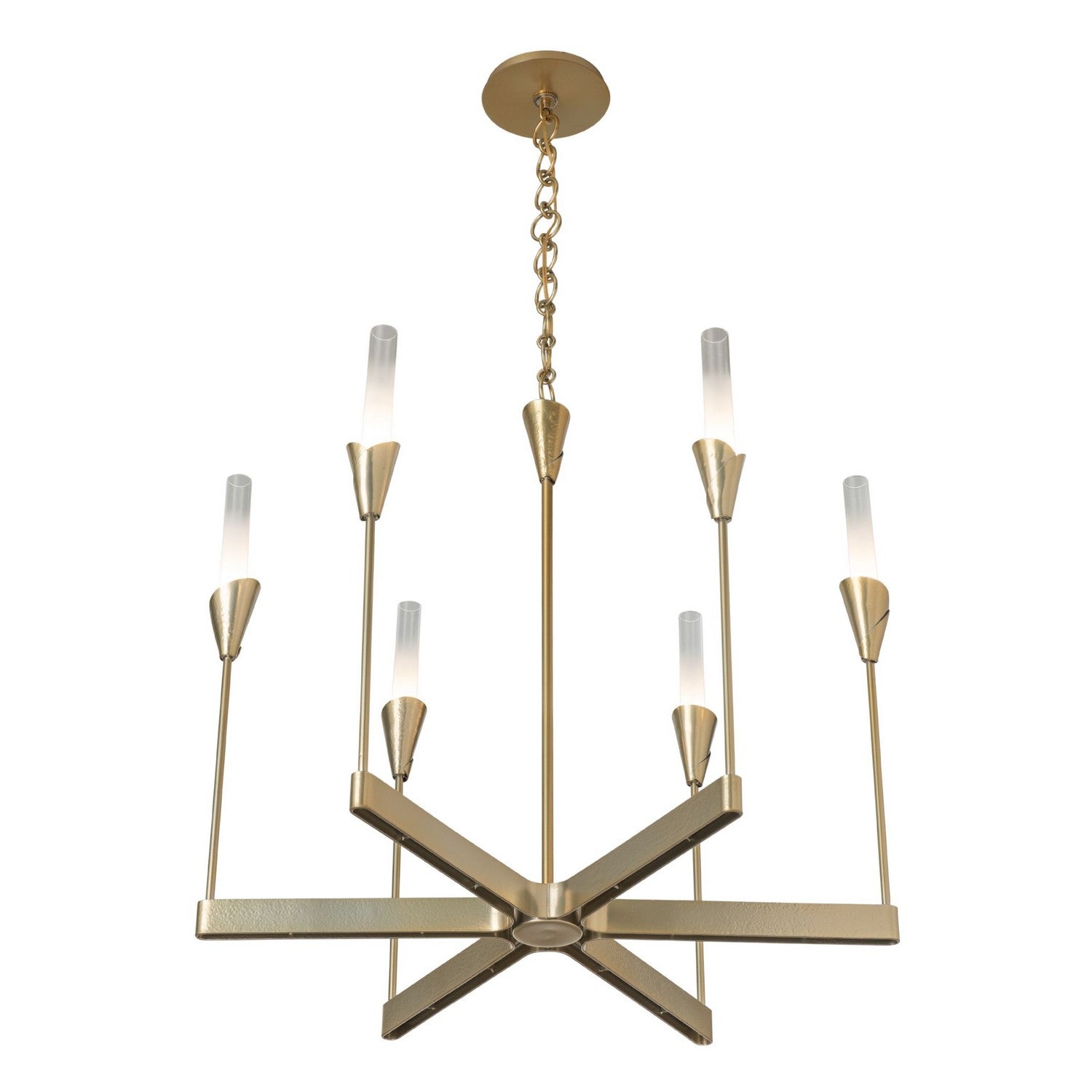 Hubbardton Forge - 101702-SKT-86-WC0821 - Lilium 6-Light Chandelier - Lilium - Modern Brass