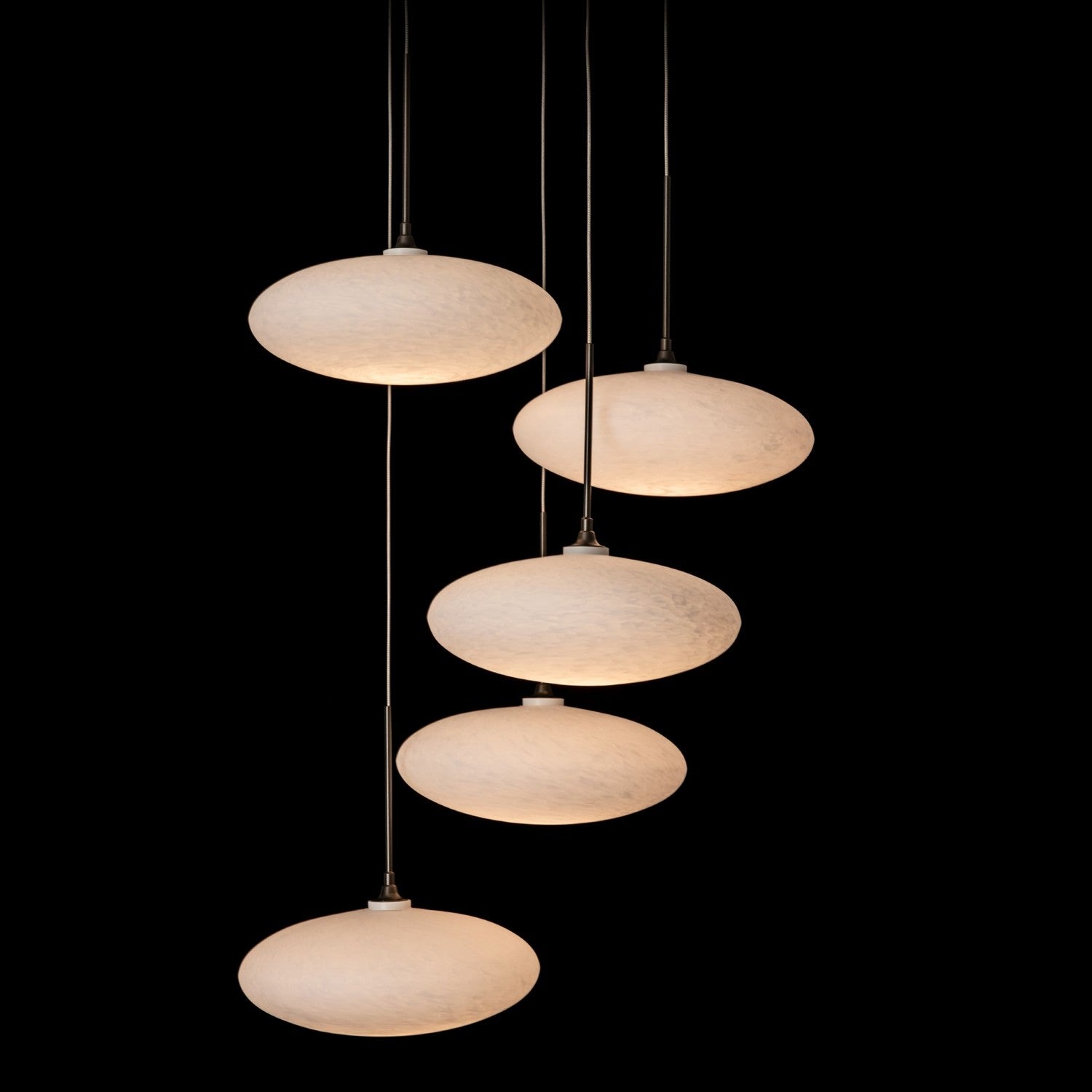 Hubbardton Forge - 131146-SKT-STND-07-GS0818 - Clouds 5-Light Pendant - Clouds - Dark Smoke
