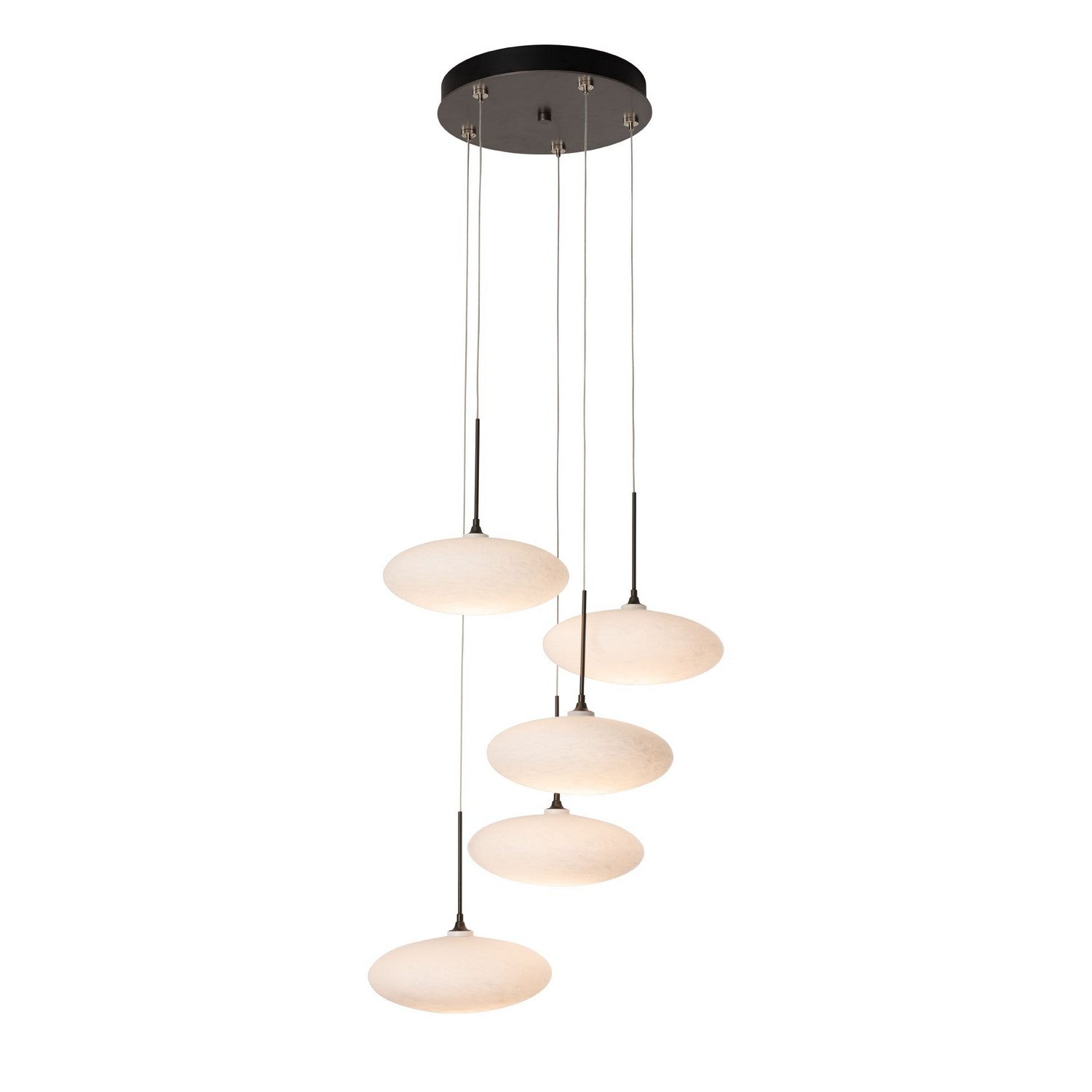 Hubbardton Forge - 131146-SKT-STND-07-GS0818 - Clouds 5-Light Pendant - Clouds - Dark Smoke