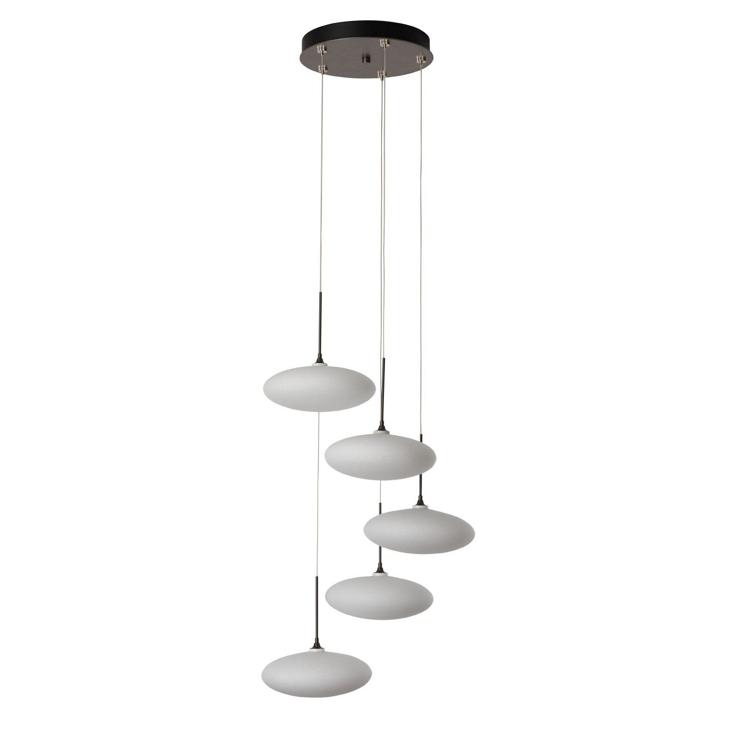 Hubbardton Forge - 131146-SKT-STND-07-GS0818 - Clouds 5-Light Pendant - Clouds - Dark Smoke