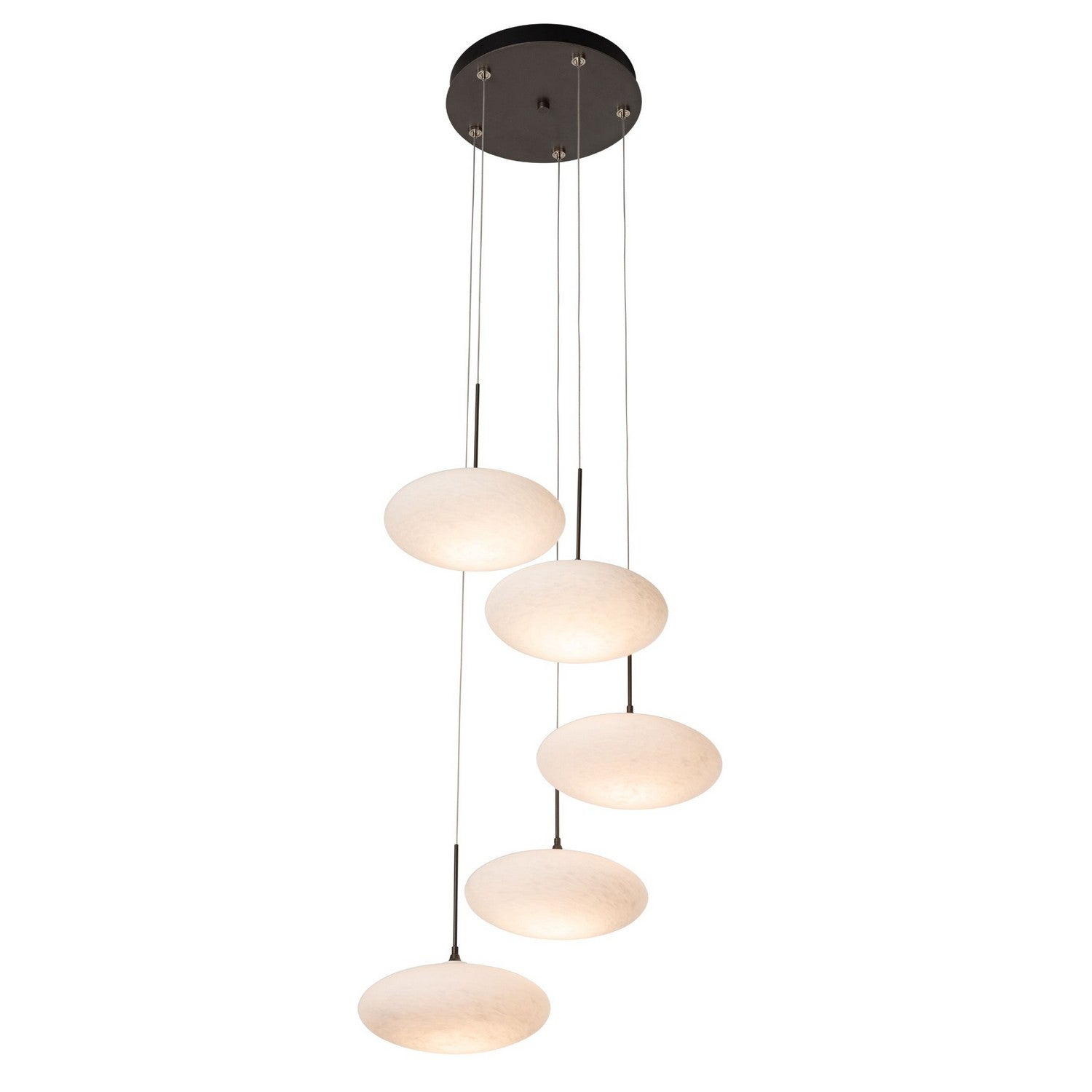 Hubbardton Forge - 131146-SKT-STND-07-GS0818 - Clouds 5-Light Pendant - Clouds - Dark Smoke