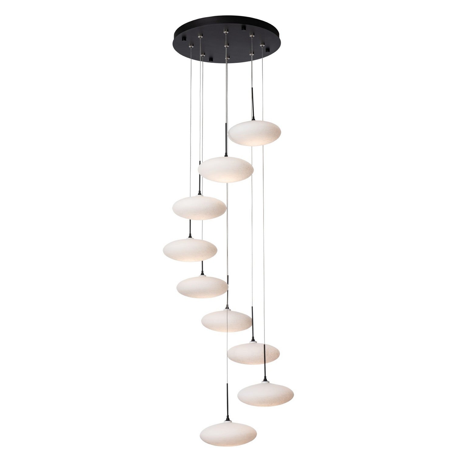Hubbardton Forge - 131147-SKT-STND-10-GS0818 - Clouds 9-Light Pendant - Clouds - Black