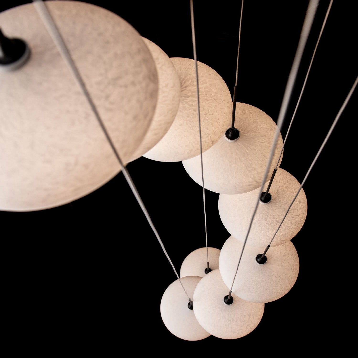 Hubbardton Forge - 131147-SKT-STND-10-GS0818 - Clouds 9-Light Pendant - Clouds - Black