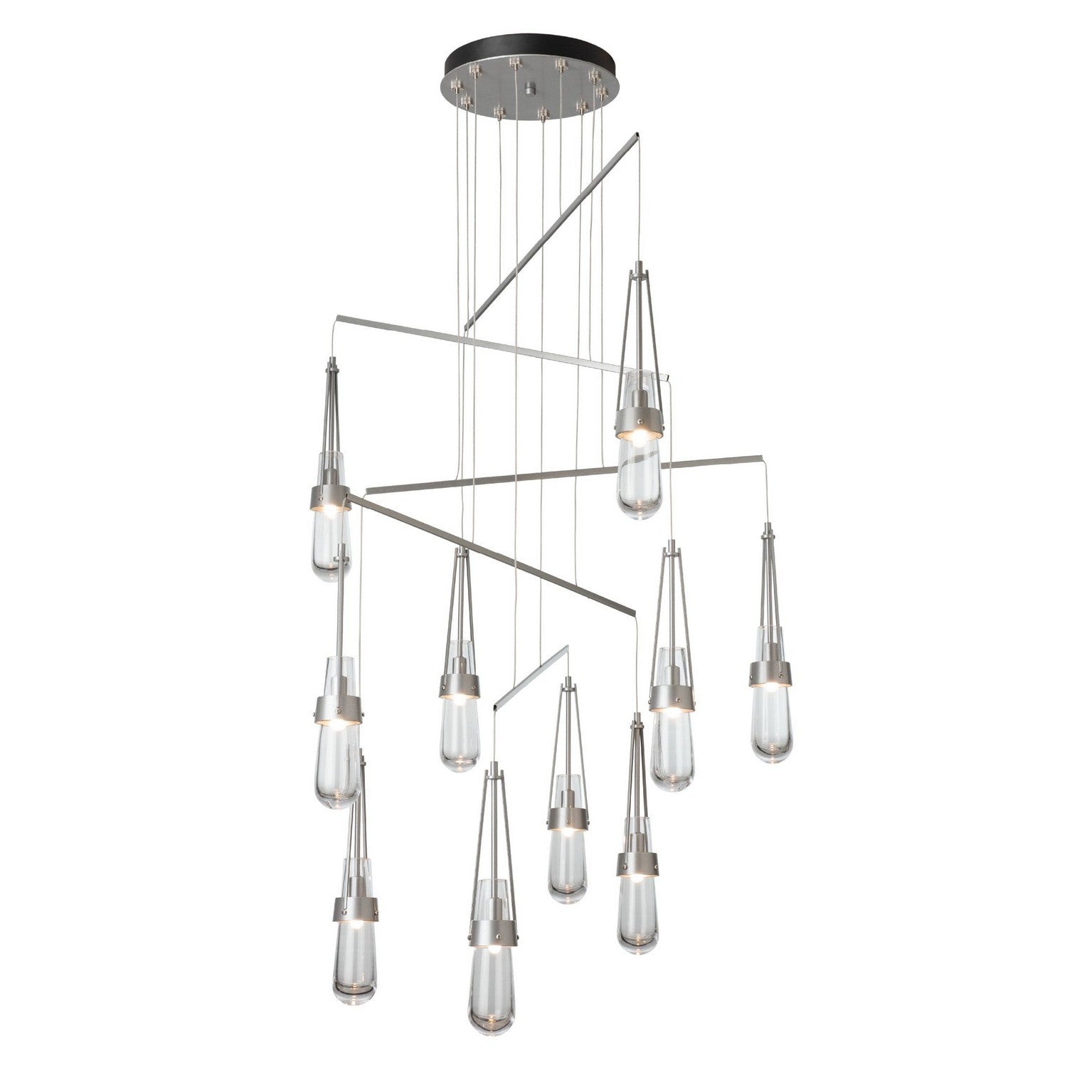 Hubbardton Forge - 131149-SKT-STND-82-ZM0434 - Link 10-Light Clear Glass Mobile Pendant - Link - Vintage Platinum