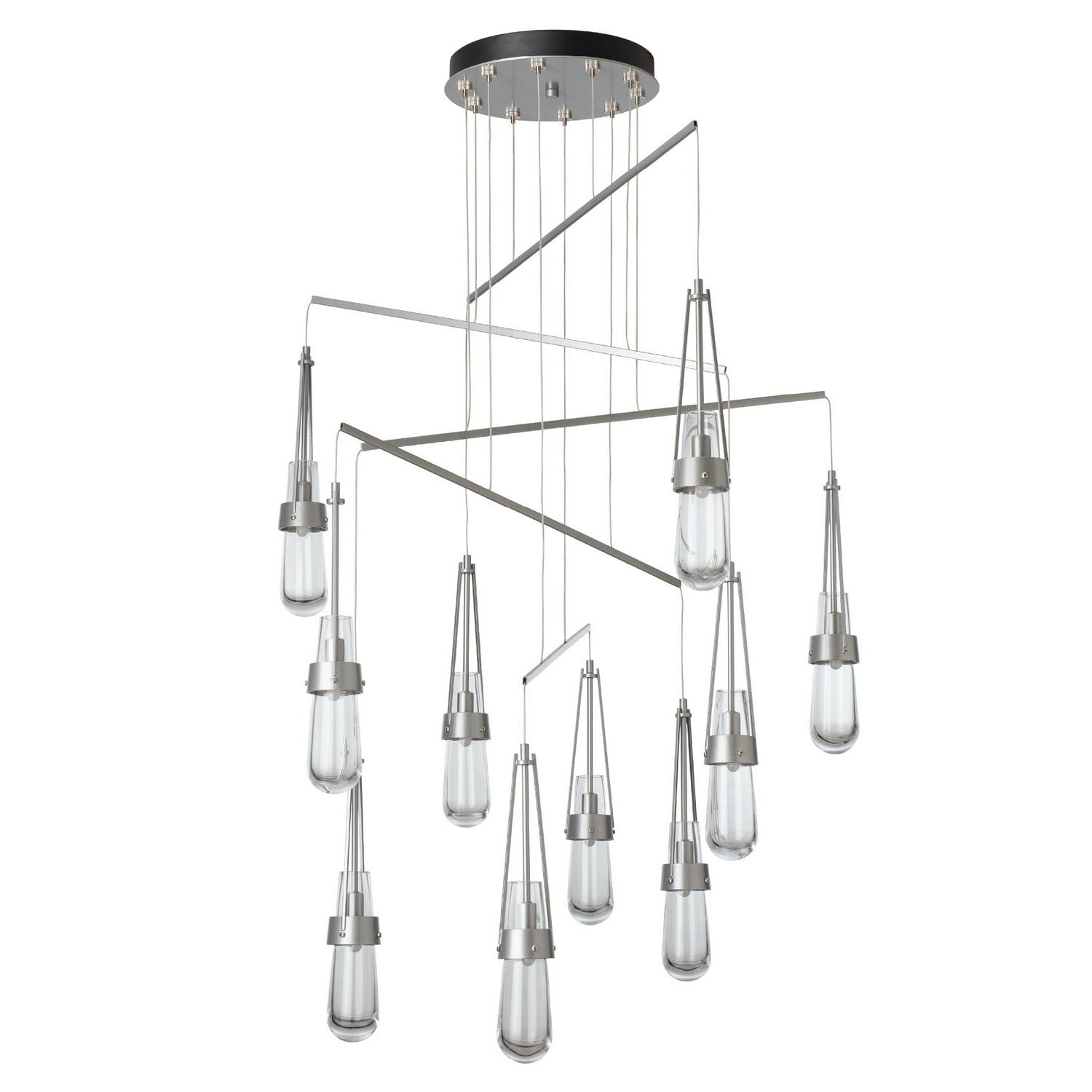 Hubbardton Forge - 131149-SKT-STND-82-ZM0434 - Link 10-Light Clear Glass Mobile Pendant - Link - Vintage Platinum