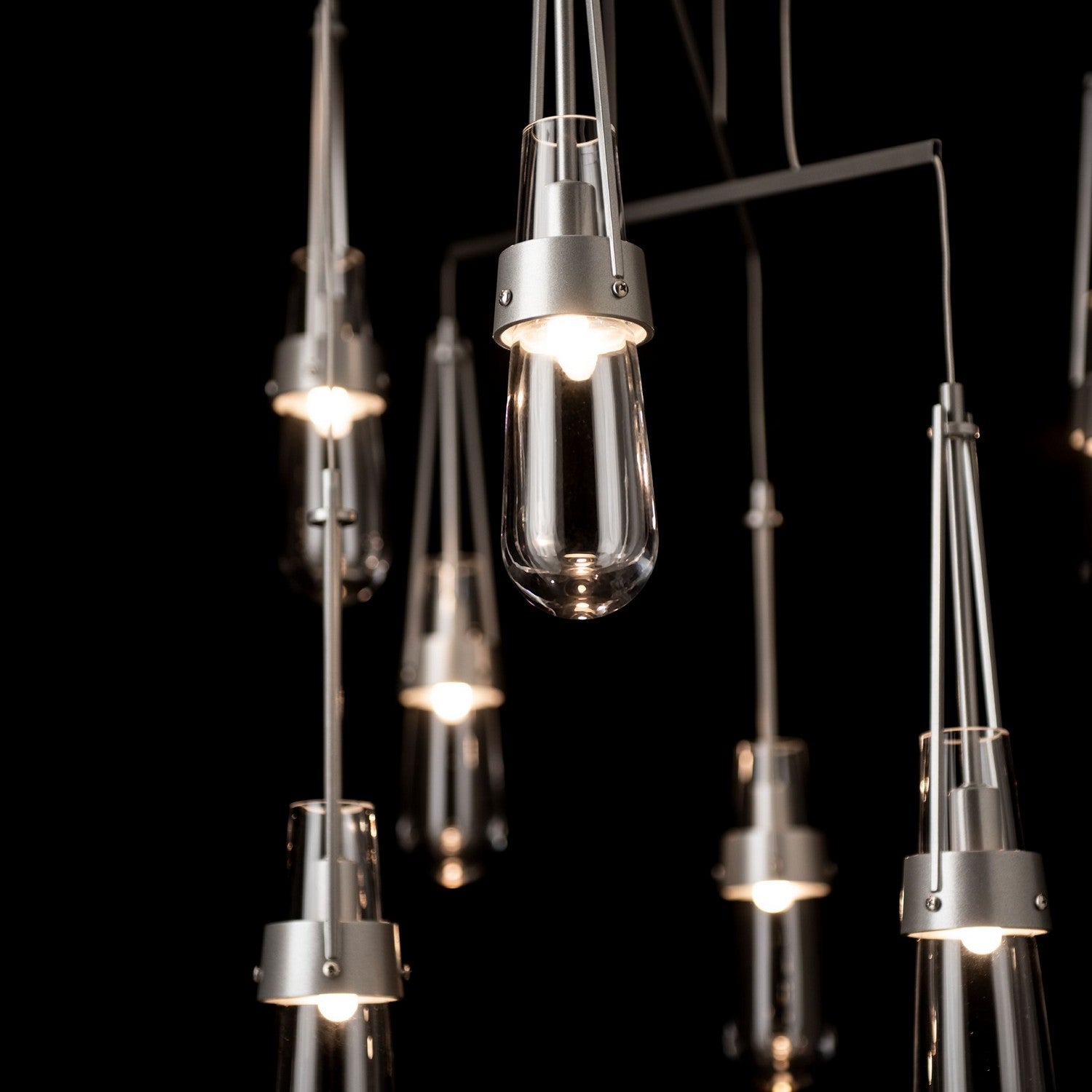 Hubbardton Forge - 131149-SKT-STND-82-ZM0434 - Link 10-Light Clear Glass Mobile Pendant - Link - Vintage Platinum