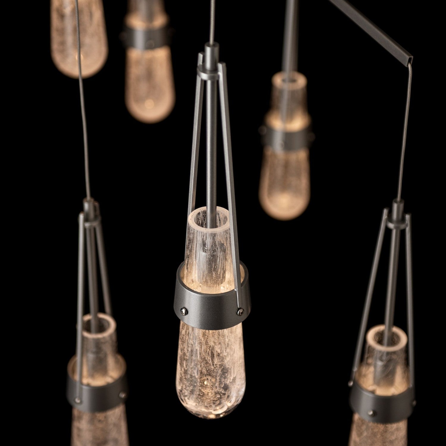 Hubbardton Forge - 131150-SKT-STND-85-YG0434 - Link 10-Light Blown Glass Mobile Pendant - Link - Sterling