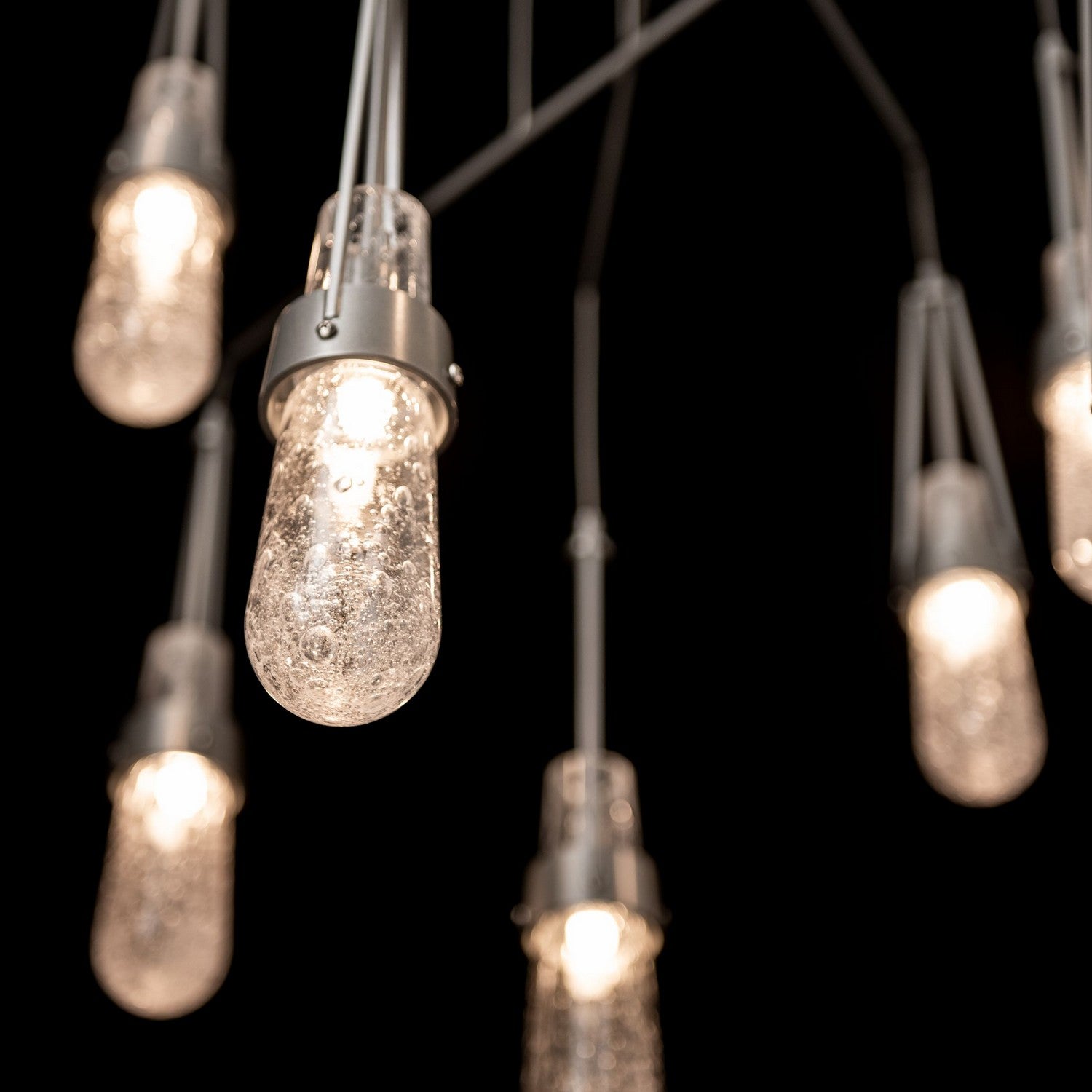 Hubbardton Forge - 131150-SKT-STND-85-YG0434 - Link 10-Light Blown Glass Mobile Pendant - Link - Sterling