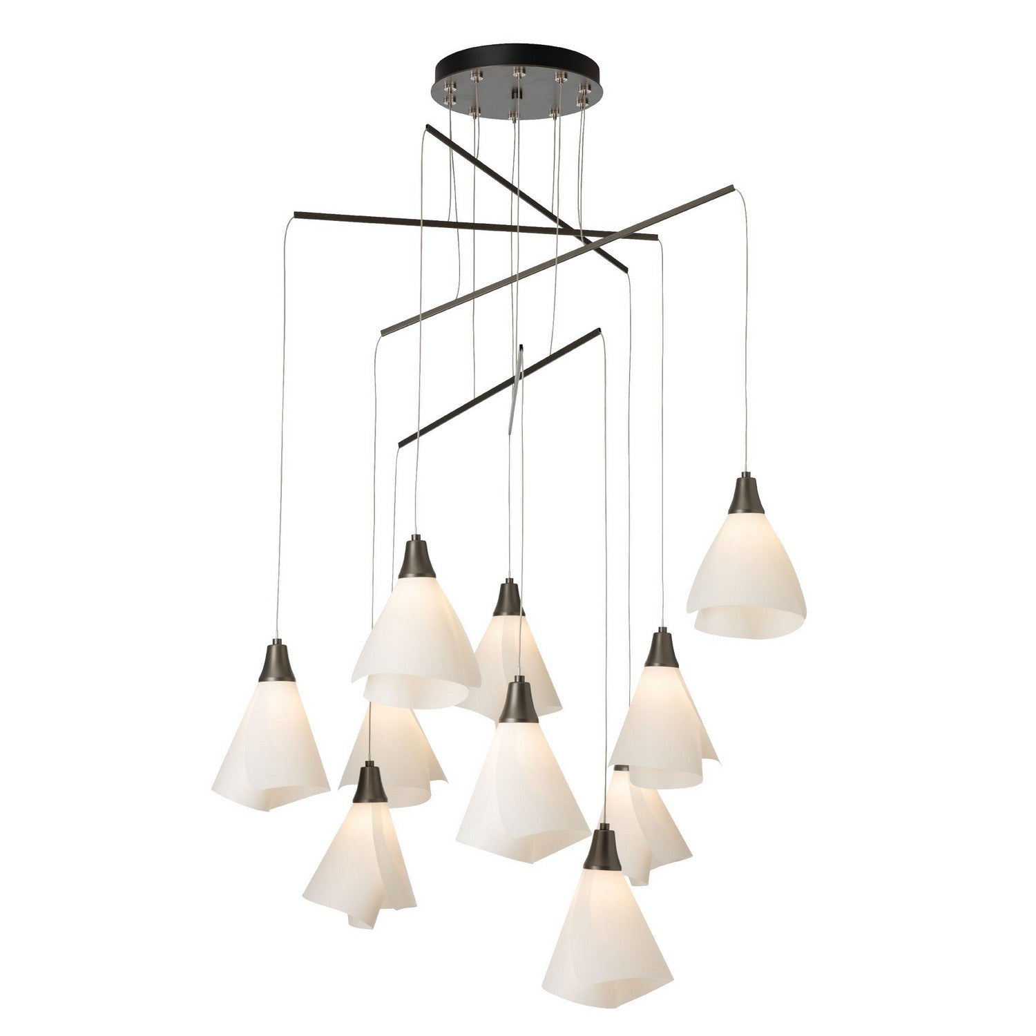 Hubbardton Forge - 131152-SKT-STND-07-SH1987 - Mobius 10-Light Mobile Pendant - Mobius - Dark Smoke