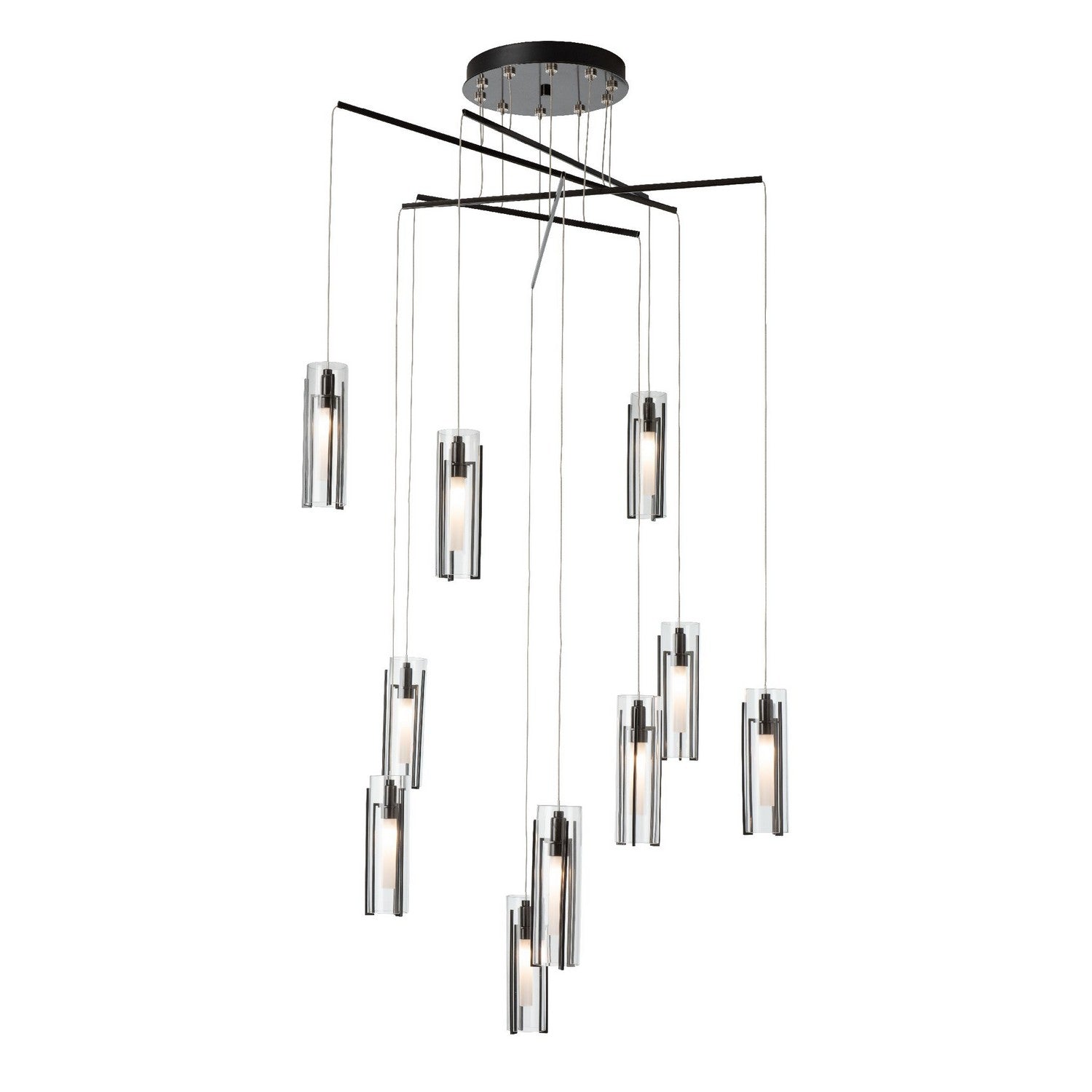 Hubbardton Forge - 131154-SKT-STND-89-ZM0065 - Exos 10-Light Mobile Pendant - Exos - Ink