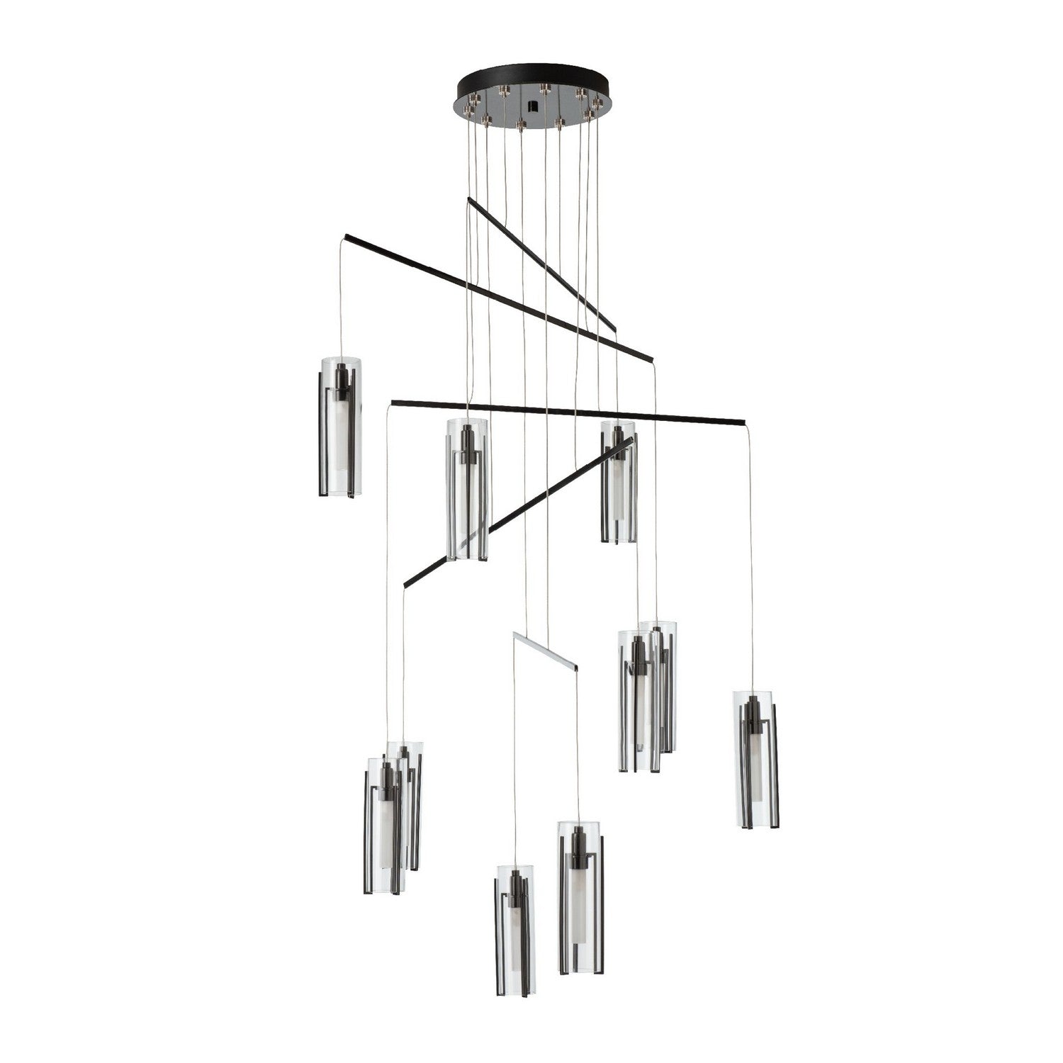 Hubbardton Forge - 131154-SKT-STND-89-ZM0065 - Exos 10-Light Mobile Pendant - Exos - Ink
