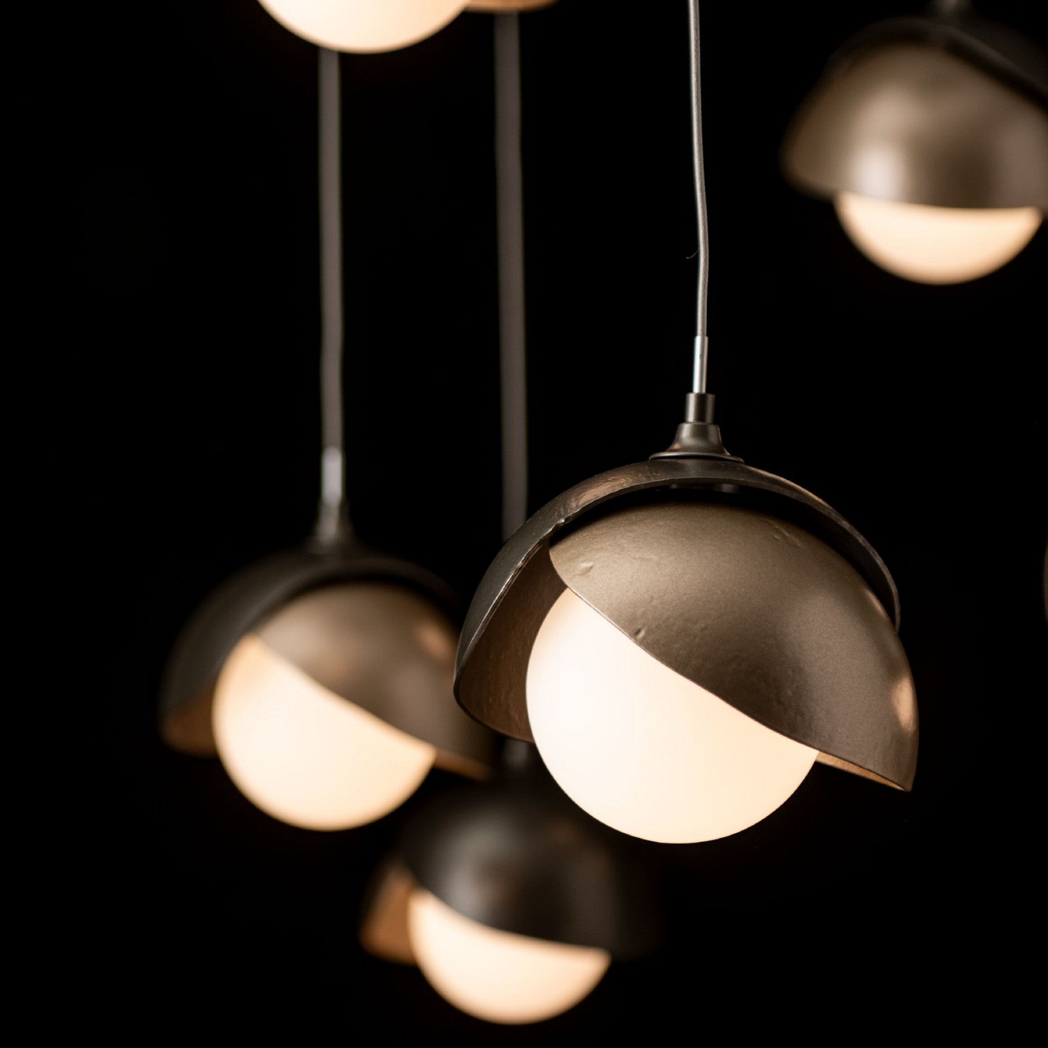 Hubbardton Forge - 131155-SKT-STND-07-84-GG0711 - Brooklyn 10-Light Double Shade Mobile Pendant - Brooklyn - Dark Smoke