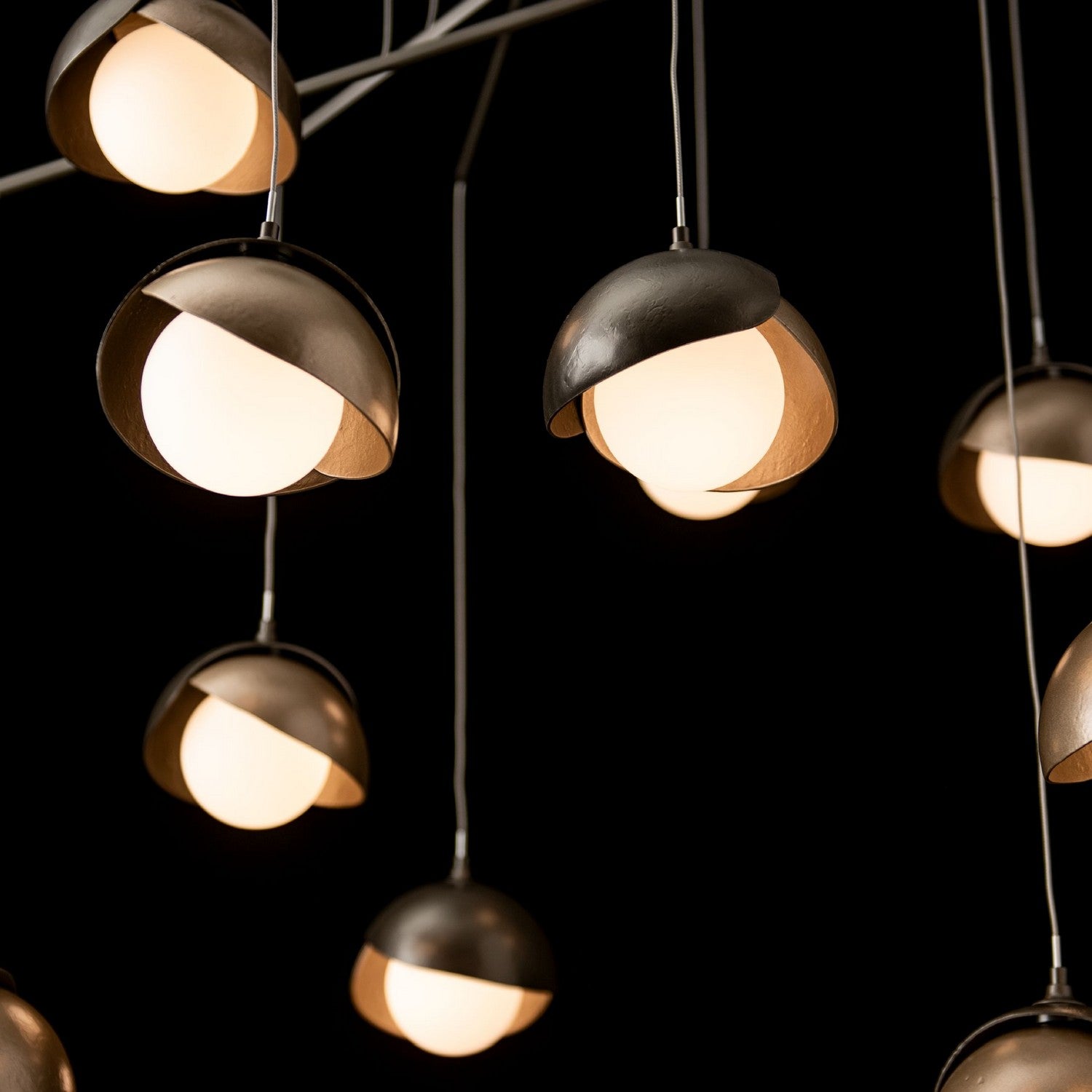 Hubbardton Forge - 131155-SKT-STND-07-84-GG0711 - Brooklyn 10-Light Double Shade Mobile Pendant - Brooklyn - Dark Smoke