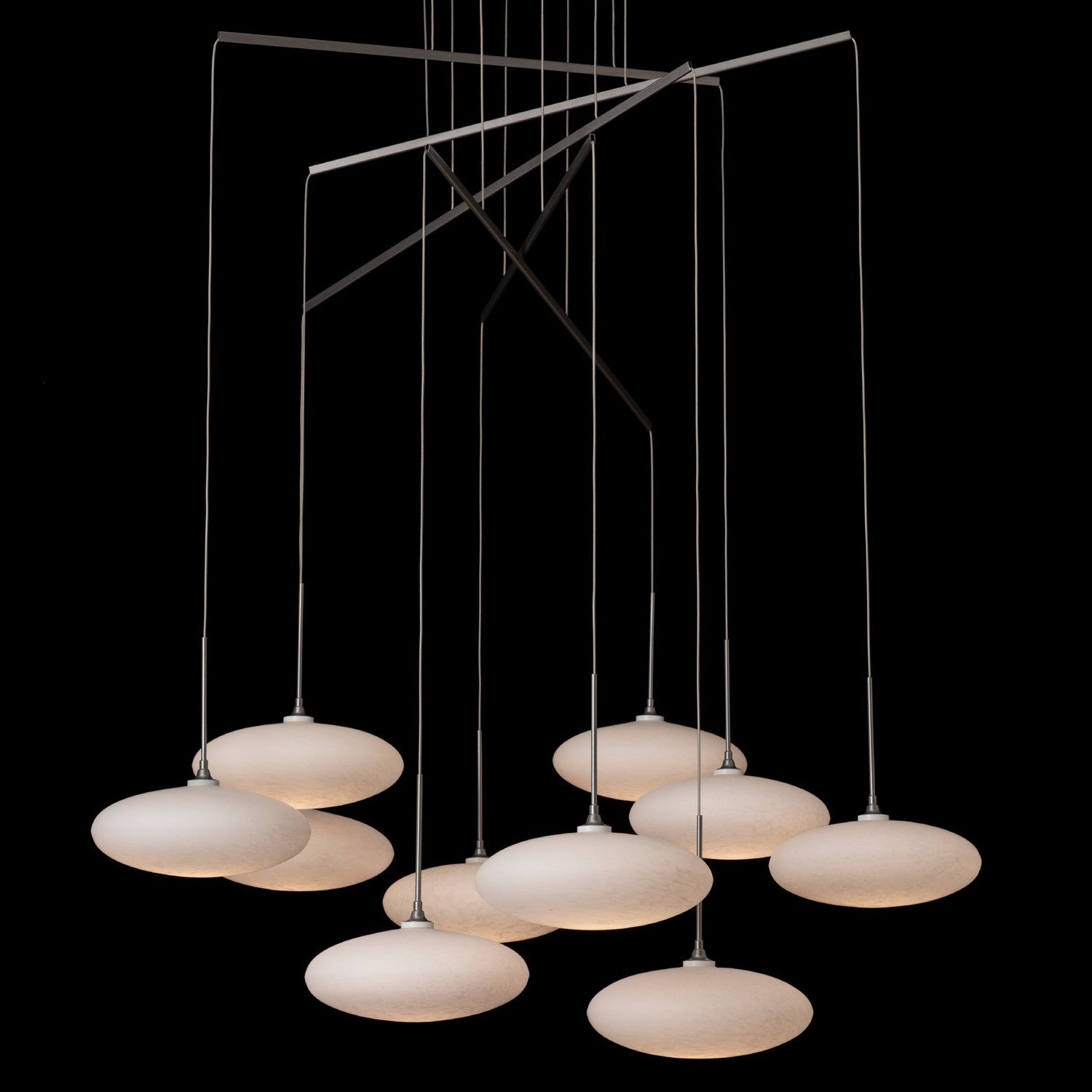Hubbardton Forge - 131157-SKT-STND-82-GS0818 - Clouds 10-Light Mobile Pendant - Clouds - Vintage Platinum