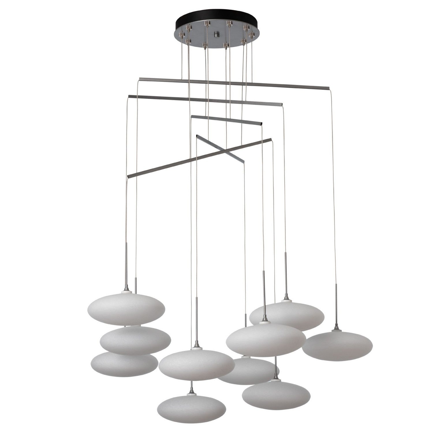Hubbardton Forge - 131157-SKT-STND-82-GS0818 - Clouds 10-Light Mobile Pendant - Clouds - Vintage Platinum