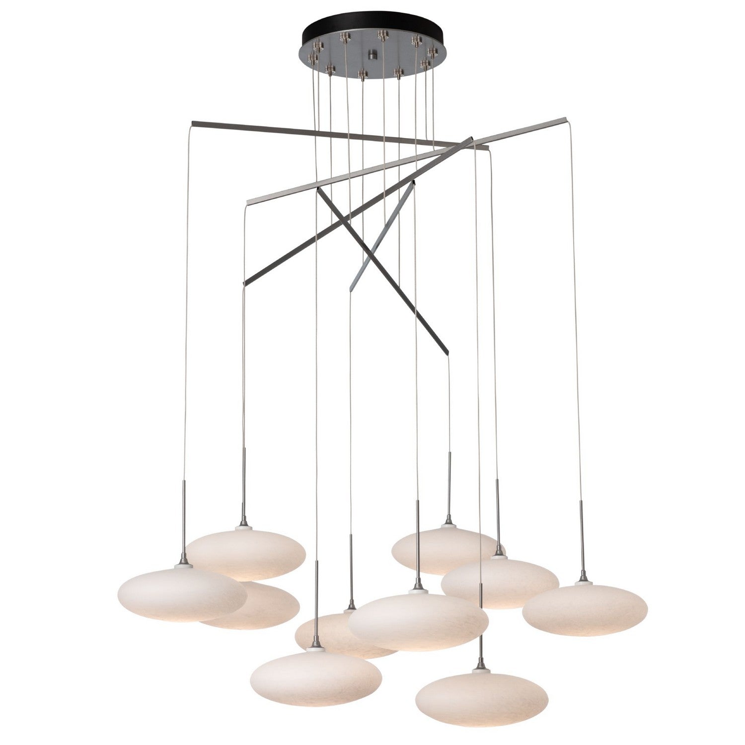 Hubbardton Forge - 131157-SKT-STND-82-GS0818 - Clouds 10-Light Mobile Pendant - Clouds - Vintage Platinum