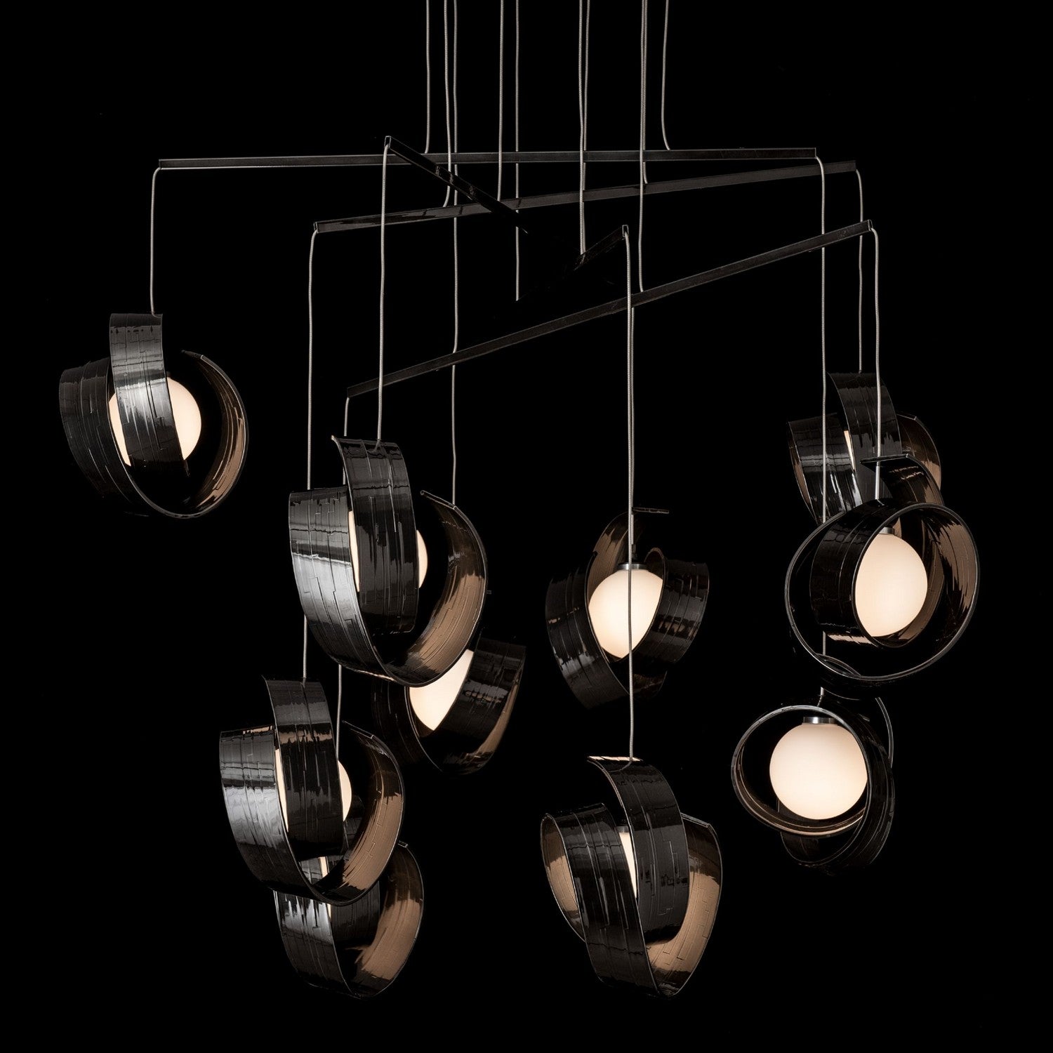 Hubbardton Forge - 131158-SKT-STND-89-GG0711 - Riza 10-Light Mobile Pendant - Riza - Ink