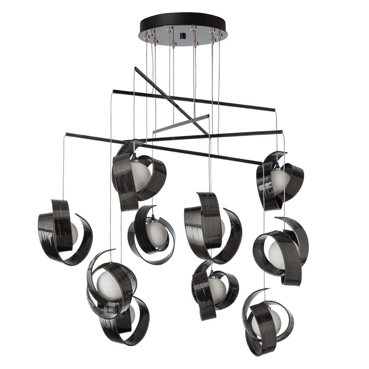 Hubbardton Forge - 131158-SKT-STND-89-GG0711 - Riza 10-Light Mobile Pendant - Riza - Ink