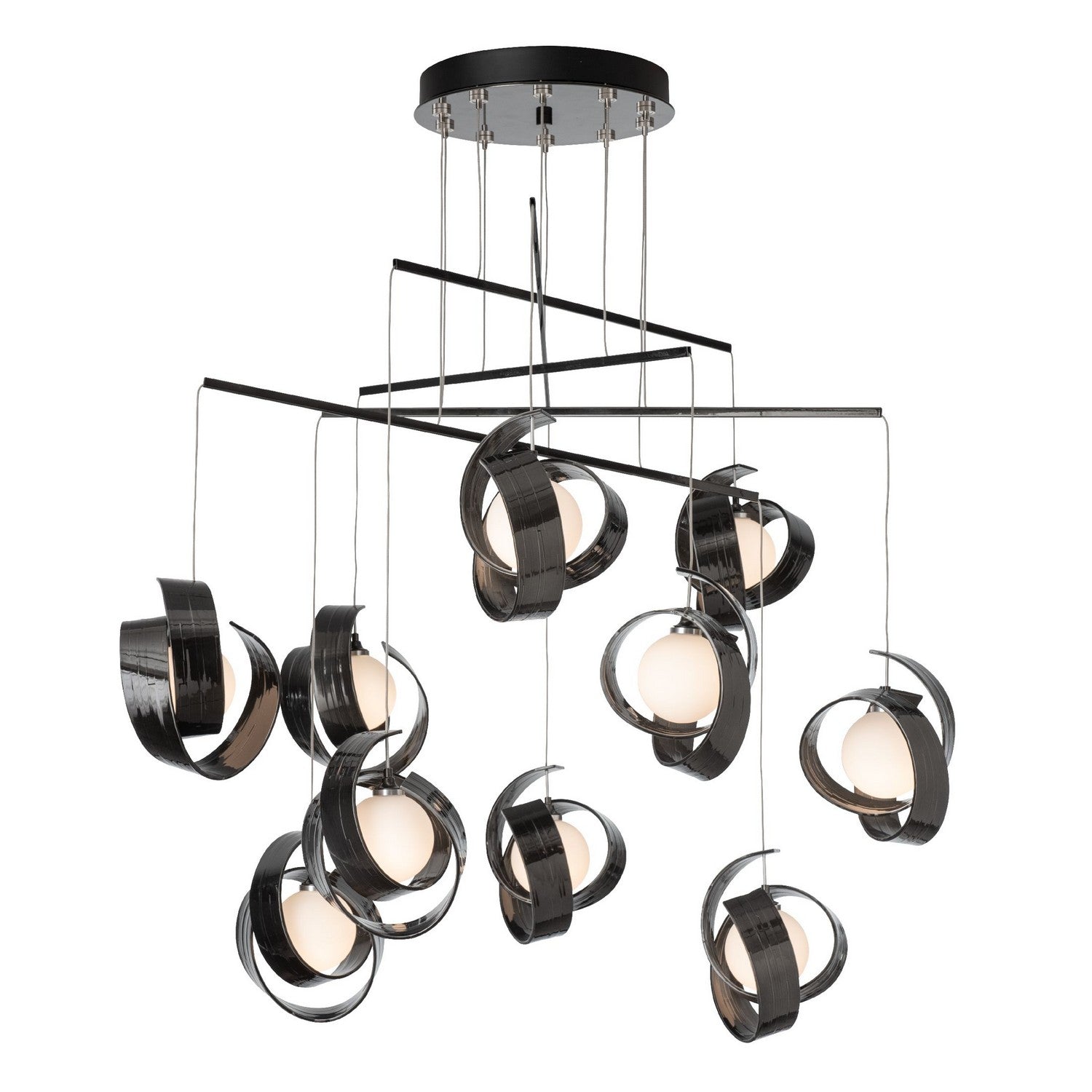 Hubbardton Forge - 131158-SKT-STND-89-GG0711 - Riza 10-Light Mobile Pendant - Riza - Ink