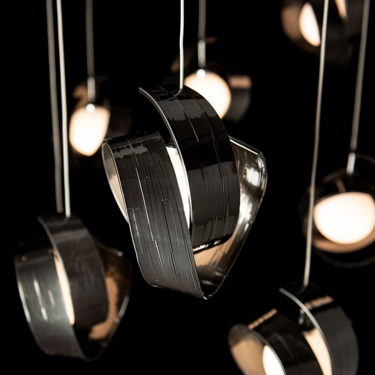 Hubbardton Forge - 131158-SKT-STND-89-GG0711 - Riza 10-Light Mobile Pendant - Riza - Ink