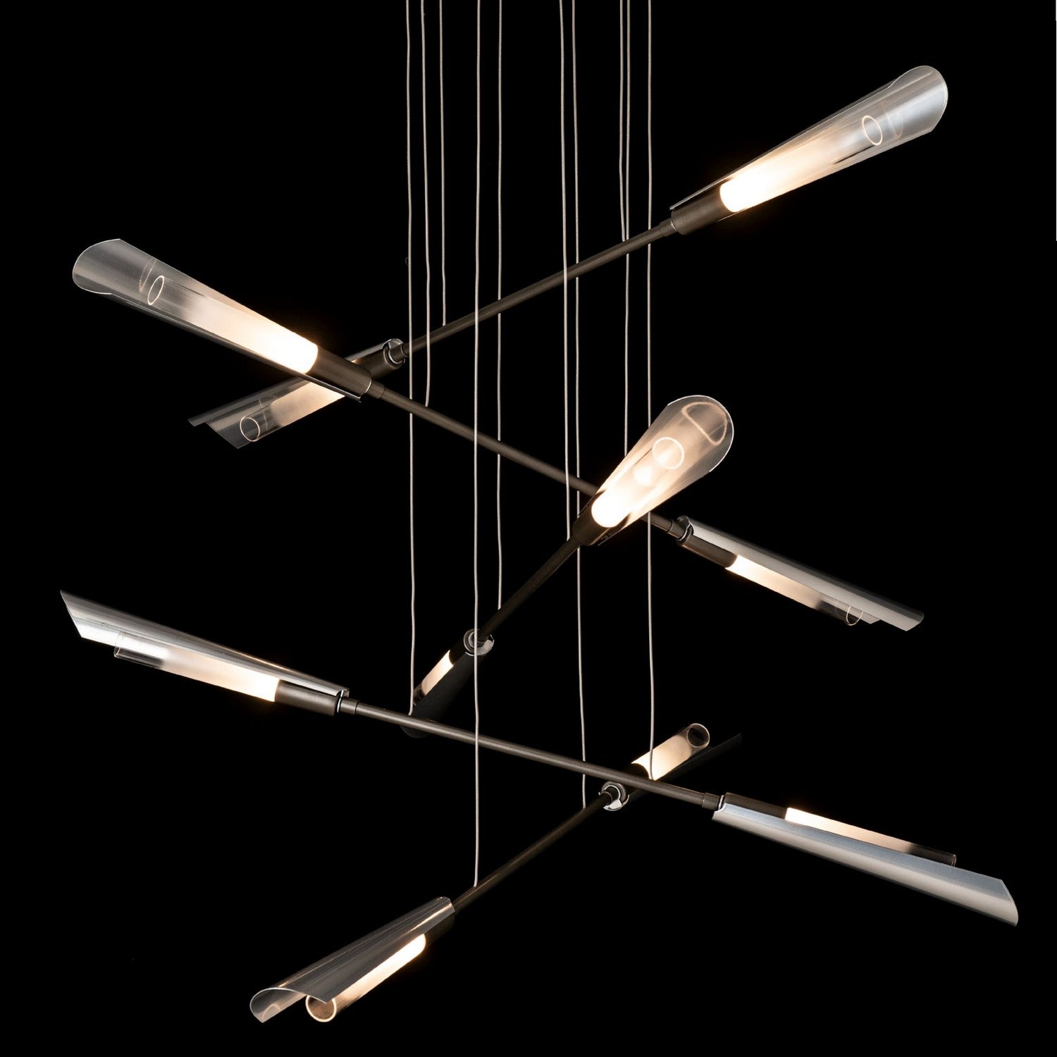 Hubbardton Forge - 131410-SKT-STND-07-85-WC0822 - Flight 10-Light Small Pendant - Flight - Dark Smoke