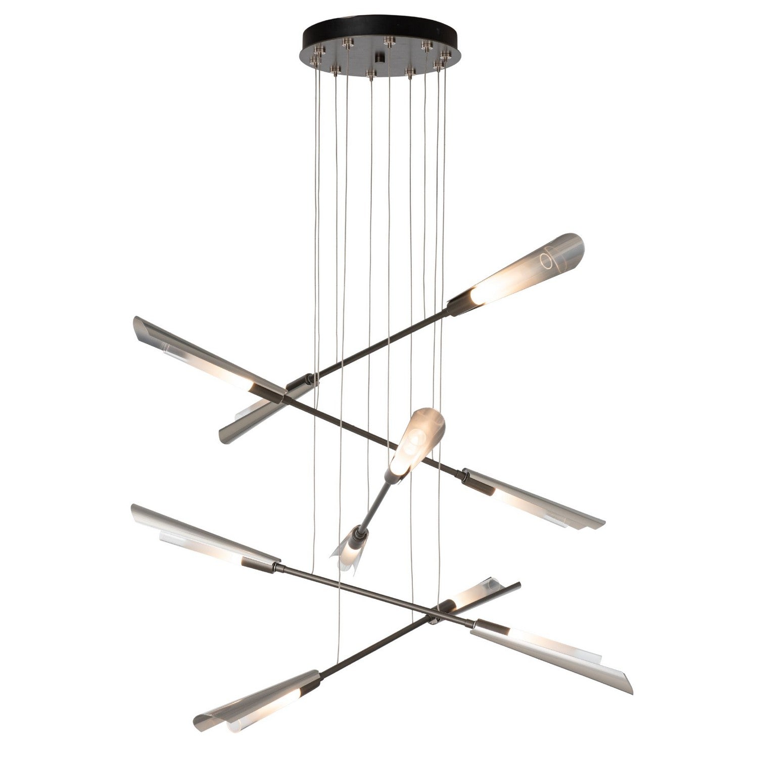 Hubbardton Forge - 131410-SKT-STND-07-85-WC0822 - Flight 10-Light Small Pendant - Flight - Dark Smoke