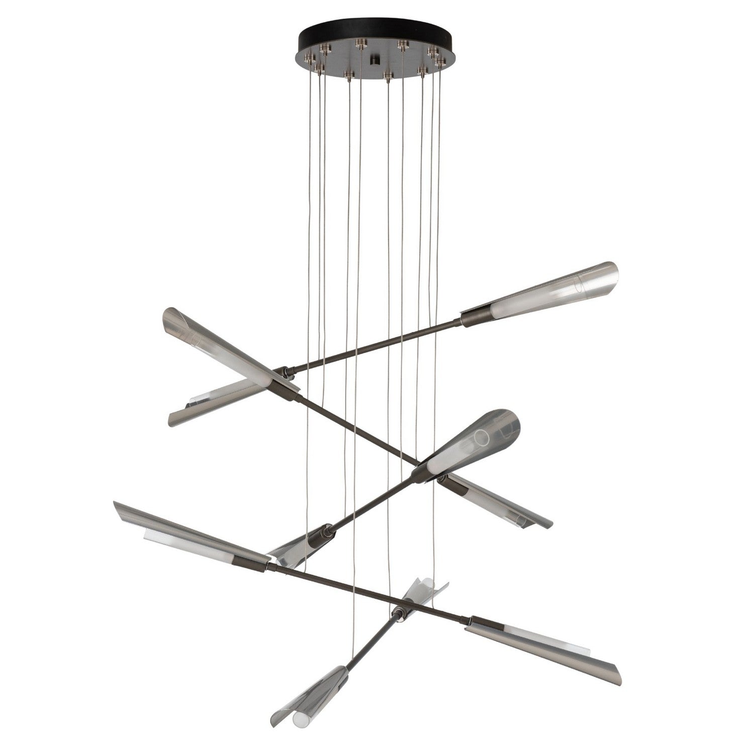 Hubbardton Forge - 131410-SKT-STND-07-85-WC0822 - Flight 10-Light Small Pendant - Flight - Dark Smoke