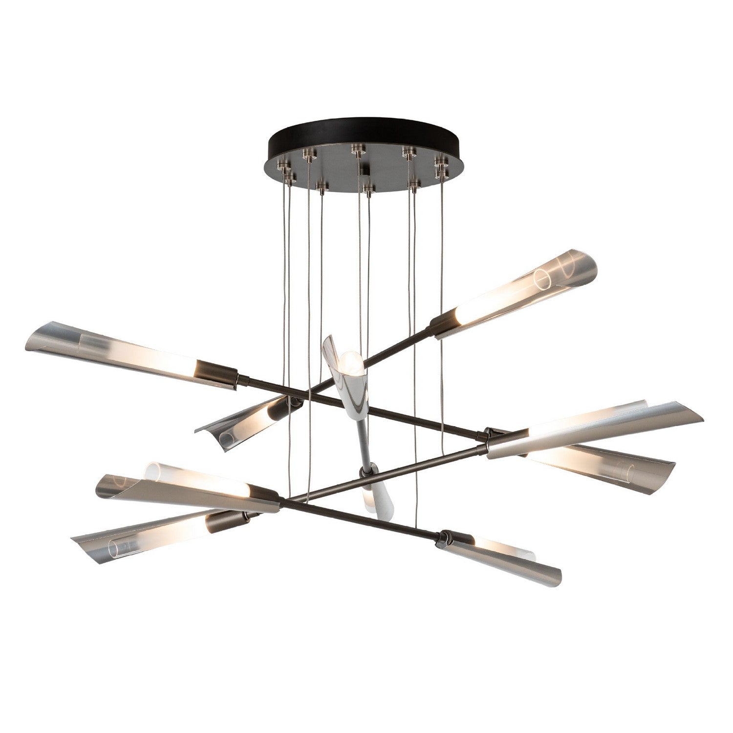 Hubbardton Forge - 131410-SKT-STND-07-85-WC0822 - Flight 10-Light Small Pendant - Flight - Dark Smoke