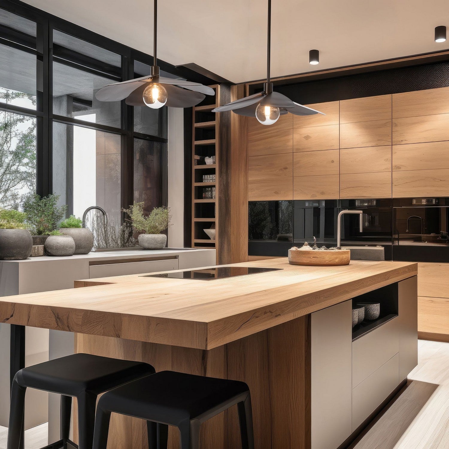 Hubbardton Forge - 139460-SKT-MULT-05 - Hana Small Pendant - Hana - Bronze