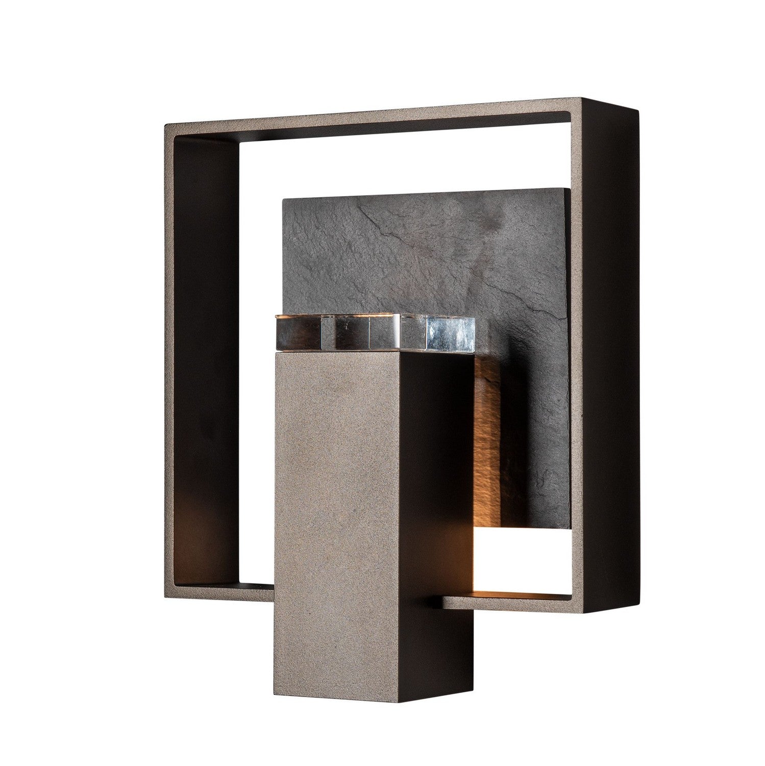 Hubbardton Forge - 302660-SKT-14-SL-ZM0850 - Shadow Box Small w/Slate Dark Sky Friendly Outdoor Sconce - Shadow Box - Coastal Oil Rubbed Bronze