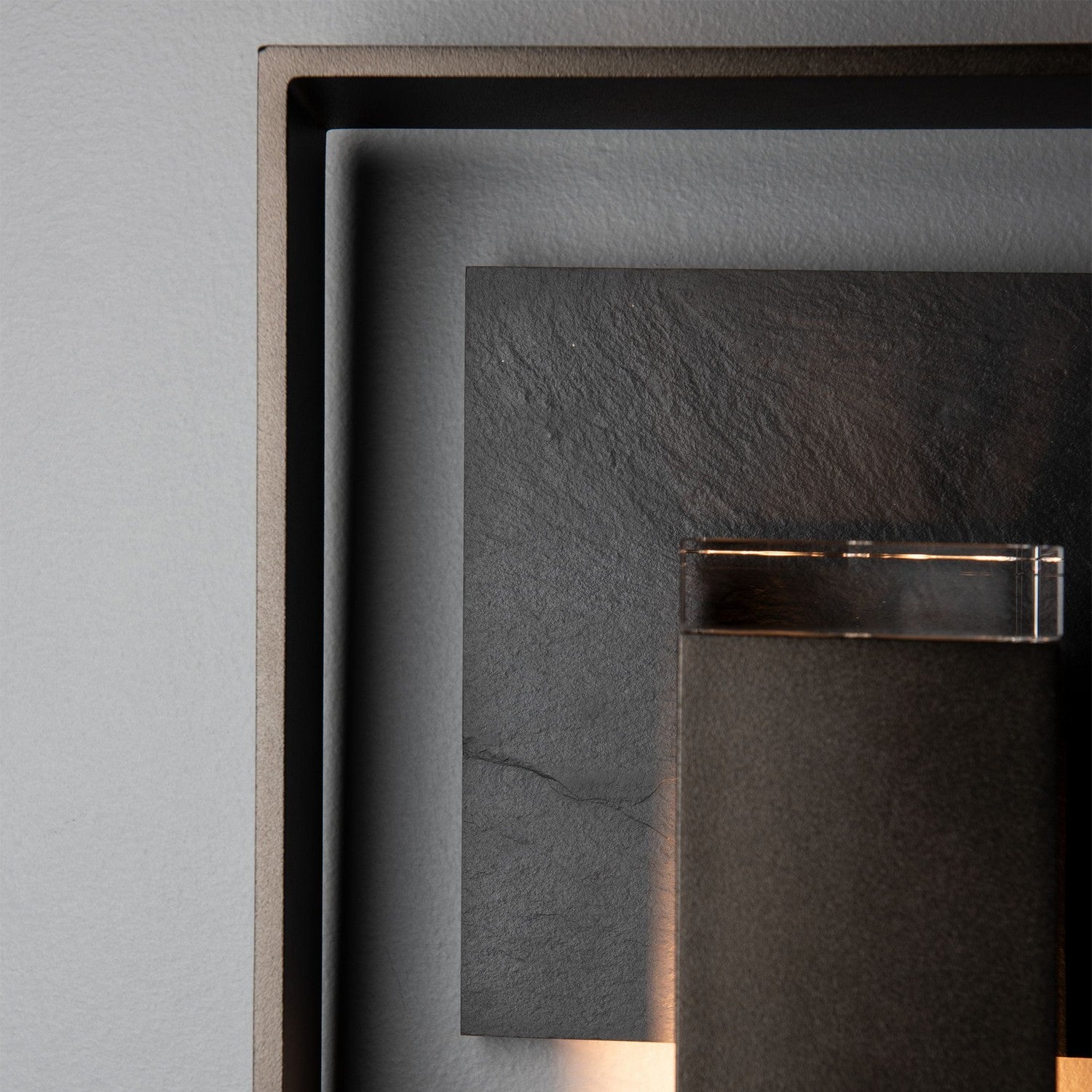 Hubbardton Forge - 302662-SKT-14-SL-ZM0850 - Shadow Box Medium w/Slate Dark Sky Friendly Outdoor Sconce - Shadow Box - Coastal Oil Rubbed Bronze