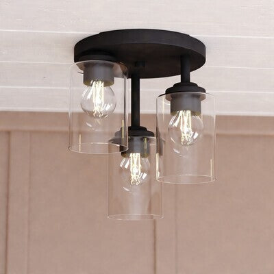 Vaxcel - C0326 - Three Light Flush Mount - Park Ridge - Matte Black