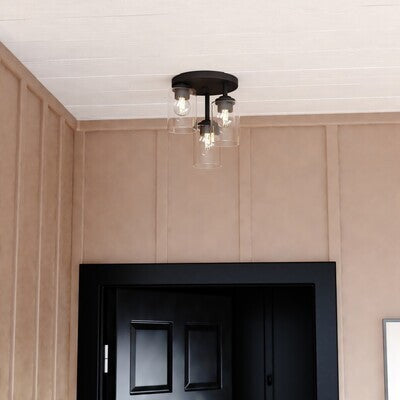 Vaxcel - C0326 - Three Light Flush Mount - Park Ridge - Matte Black