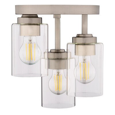 Vaxcel - C0327 - Three Light Flush Mount - Park Ridge - Satin Nickel
