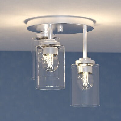 Vaxcel - C0327 - Three Light Flush Mount - Park Ridge - Satin Nickel