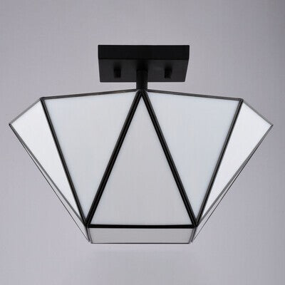 Vaxcel - C0330 - Two Light Semi-Flush Mount - Burnett - Matte Black