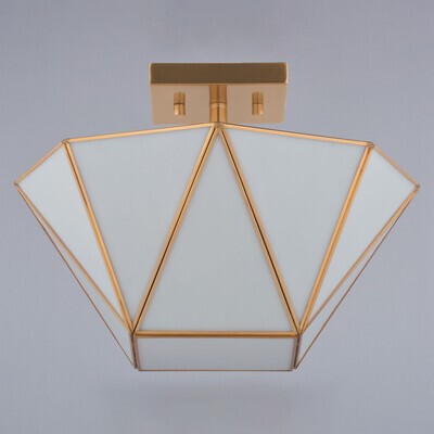 Vaxcel - C0331 - Two Light Semi-Flush Mount - Burnett - Muted Brass