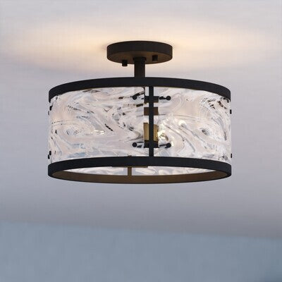 Vaxcel - C0333 - Three Light Semi-Flush Mount - Wilder - Matte Black