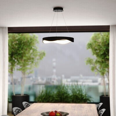 Vaxcel - H0310 - LED Chandelier - Bowen - Textured Black