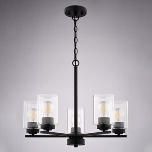 Vaxcel - H0313 - Five Light Chandelier - Park Ridge - Matte Black