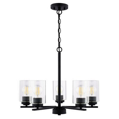 Vaxcel - H0313 - Five Light Chandelier - Park Ridge - Matte Black