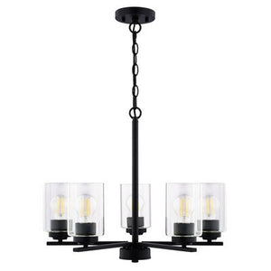 Vaxcel - H0313 - Five Light Chandelier - Park Ridge - Matte Black