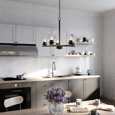 Vaxcel - H0313 - Five Light Chandelier - Park Ridge - Matte Black