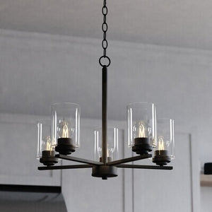Vaxcel - H0313 - Five Light Chandelier - Park Ridge - Matte Black