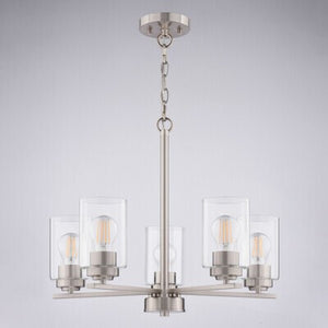Vaxcel - H0314 - Five Light Chandelier - Park Ridge - Satin Nickel